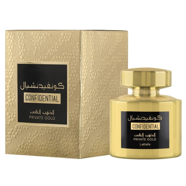 Confidential Private Gold de Lattafa – Eau de parfum -100ml - Senteurs du jardin