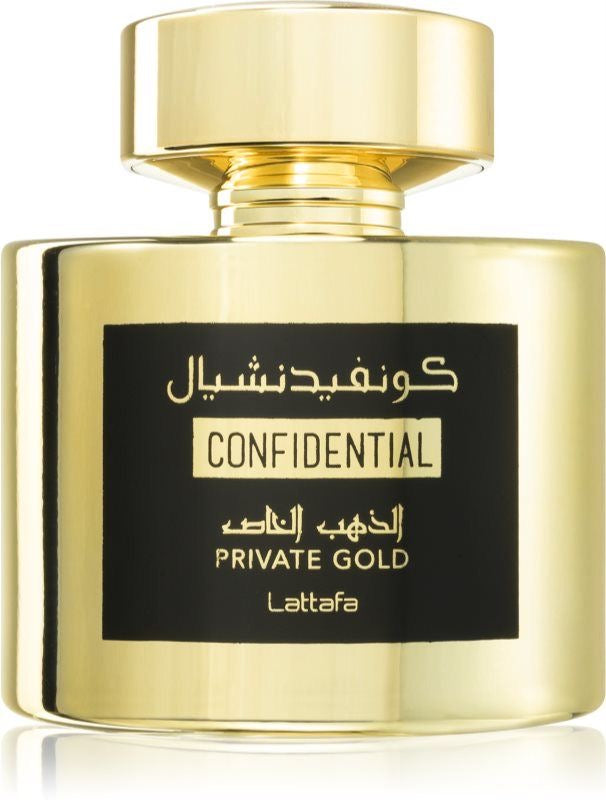 Confidential Private Gold de Lattafa – Eau de parfum -100ml - Senteurs du jardin